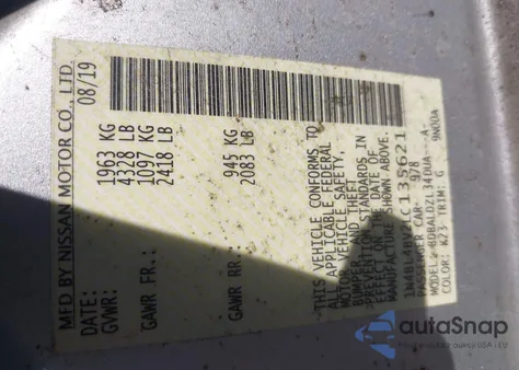 2020 Nissan Altima S Fwd из США, поврежденный, VIN 1N4BL4BV2LC135621